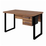 Mesa Escritório PÉ QUADRO – 1,20×0,60m – C/ Gavetas – NOGAL SEVILHA/PRETO – 24471 - Imagem 2