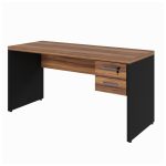 Mesa de Escritório com Gavetas 1,50×0,60m  NOGAL SEVILHA/PRETO – 21473
