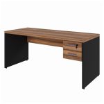 Mesa de Escritório 1,70×0,70m – 02 Gavetas NOGAL SEVILHA/PRETO – 21475