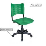 Cadeira de Escritório Giratória PLÁSTICA – MRPLAST – COR VERDE – 31318 - Imagem 2