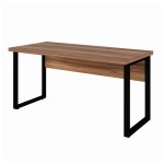 Mesa Escritório PÉ QUADRO 1,50×0,60m -S/ Gavetas – NOGAL SEVILHA/PRETO – 24472