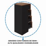 Arquivo 04 Gavetas Pasta Suspensa – 1,28×0,46×0,45m NOGAL SEVILHA/PRETO – 21410 - Imagem 8