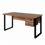 Mesa Escritório PÉ QUADRO 1,50×0,60m – C/ Gavetas – NOGAL SEVILHA/PRETO – 24473 - Imagem 2