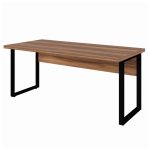 Mesa Escritório PÉ QUADRO 1,70×0,70m -S/ Gavetas – NOGAL SEVILHA/PRETO – 24474