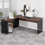 Mesa em “L” (Mesa 1,70m + Mesa Auxiliar) – S/ Gavetas Marsala / Preto – 23478 - Imagem 2