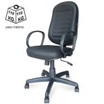 Cadeira Presidente BAIXA COSTURADA – Braço Corsa – COR PRETA – Pollo Móveis – 30102 - Imagem 3