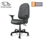 Cadeira Presidente PLUS BACK SYSTEM Baixa Costurada c/ Braços Reguláveis – Corino Preto 32974 - Imagem 3
