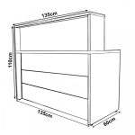 Balcão de Atendimento 1.35×1,13×0,60m – C/ Gavetas MARSALA/PRETO – 63084 - Imagem 3