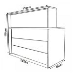 Balcão de Atendimento 1.35×1,13×0,60m – S/ Gavetas NOGAL SEVILHA / PRETO – 63081 - Imagem 2