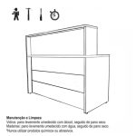 Balcão de Atendimento 1.35×1,13×0,60m – S/ Gavetas NOGAL SEVILHA / PRETO – 63081 - Imagem 3