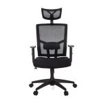 Poltrona Presidente Tela ANM-312P – C/ Encosto de Cabeça – Cor Preto – Pollo Móveis – 32981 - Imagem 4
