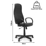 Cadeira Escritório Presidente ALTA c/ BRAÇO CORSA – COR PRETO 32958 - Imagem 2