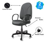 Cadeira Escritório PRESIDENTE PLUS c/ BRAÇO CORSA – COR PRETO 32957 - Imagem 3