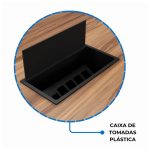 Mesa de Reunião Redonda c/ Caixa de Tomadas -1,10×1,10×0,74m – NOGAL SEVILHA / PRETO – 21418 - Imagem 2