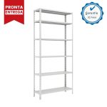 Estante de Aço com 06 Bandejas 30 cm (22/18) – 1,98×0,92×0,30m – Cinza – SA – 16015 - Imagem 4