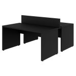 Mesa Dupla para Escritório 1,50×1,35mm – S/ Gavetas – PRETO/PRETO – 26072