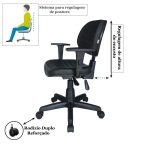 Kit Mesa 1,50×0,60 + Cadeira ergonômica Back system c/ Braço regulável 22478 - Imagem 2