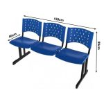 Kit 02 longarinas PLÁSTICAS 03 Lugares – COR AZUL – REALPLAST – 23009 - Imagem 2