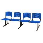 Longarina PLÁSTICA 04 Lugares – Cor Azul – REALPLAST – 33008