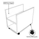 Porta CPU de Madeira (MDP) c/ Rodízios – NOGAL SEVILHA –  –  72103 - Imagem 2