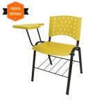 Cadeira Universitária Plástica com Prancheta PLÁSTICA – COR AMARELO – REALPLAST – 32021 - Imagem 4