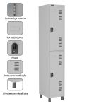Roupeiro LOCKER de Aço com 02 PORTAS GRANDES – 1,90×0,32×0,40m – W3 – CZ/CZ 11012 - Imagem 3