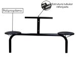 Mesa para Refeitório FIXA 6 Lugares MDP Branco de 25 mm – Assento PRETO – 50050 - Imagem 2
