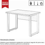 Mesa Escritório PÉ QUADRO 1,20×0,60m – S/ Gavetas – NOGAL SEVILHA / BRANCO – 34320 - Imagem 5