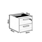Mesa em L com PÉ QUADRO – (Mesa 1,70m + Mesa Auxiliar) – C/ Gavetas MARSALA/PRETO – 25479 - Imagem 3