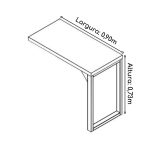 Mesa em L (Mesa 1,50m + Mesa Auxiliar) – S/ Gavetas MARSALA/PRETO – 25476 - Imagem 2