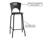 KIT 05 Banquetas Fixa Alta Piacere – Cor Preto – 34107 - Imagem 4