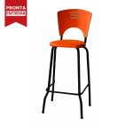 KIT 10 Banquetas Fixa Alta Piacere – Cor Laranja – 34112 - Imagem 4