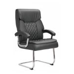 Poltrona INTERLOCUTOR Presidente LUXO CONFORT c/ mola Ensacada – Couríssimo Preto  – 30022