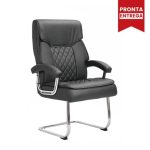 Poltrona INTERLOCUTOR Presidente LUXO CONFORT c/ mola Ensacada – Couríssimo Preto  – 30022 - Imagem 2