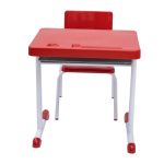Kit Escolar Individual  – (Mesa e Cadeira) – JUVENIL 06 a 09 Anos COR VERMELHO – REALPLAST- 41082 - Imagem 2