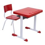Kit Escolar Individual  – (Mesa e Cadeira) – JUVENIL 06 a 09 Anos COR VERMELHO – REALPLAST- 41082 - Imagem 3