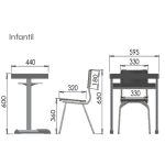 Kit Escolar Individual VERDE Mesa e Cadeira INFANTIL 03 a 06 Anos  COR VERDE – REALPLAST – 41088 - Imagem 5