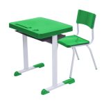 Kit Escolar Individual VERDE – (Mesa e Cadeira) – JUVENIL 06 a 09 Anos COR VERDE – REALPLAST – 41084