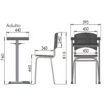 Kit Escolar Individual VERDE – (Mesa e Cadeira) – ADULTO – REALPLAST – COR VERDE – 40084 - Imagem 4