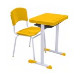 Kit Escolar Individual AMARELO – (Mesa e Cadeira) – ADULTO – COR AMARELO – REALPLAST – 40083 - Imagem 3