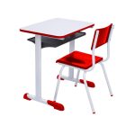 Kit Escolar Individual VERMELHO – (Mesa e Cadeira) – INFANTIL – MADEIRA – COR VERMELHO – REALPLAST – 40086 - Imagem 2