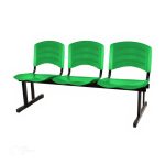 Kit 05 Cadeiras Longarinas PLÁSTICAS 03 Lugares – Cor Verde – REALPLAST – 33061 - Imagem 2