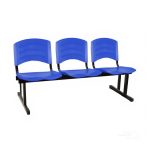 Kit 10 Cadeiras Longarinas PLÁSTICAS 03 Lugares – Cor Azul – REALPLAST – 33057 - Imagem 4