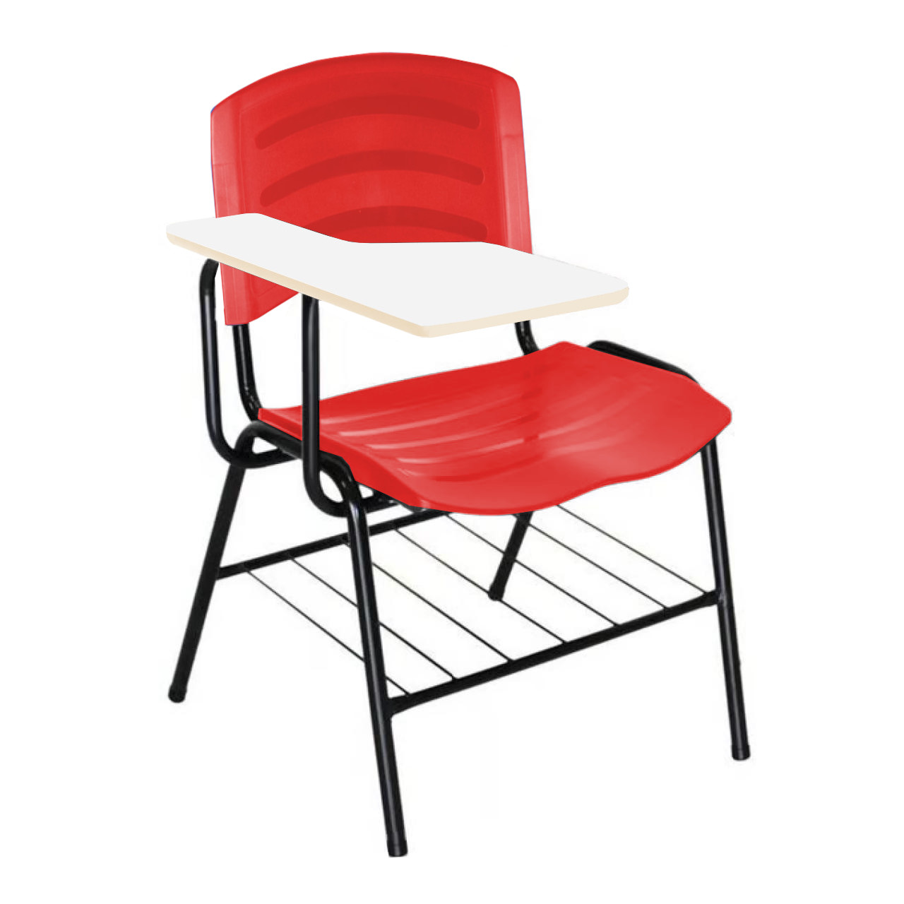 15178181132_vermelho-uni.jpg Cadeira Universitária Plástica com Prancheta MDF – COR VERMELHO – MOGIMAX – 34017 - Imagem 1