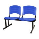Cadeira Longarina PLÁSTICA 02 Lugares – Cor Azul – POLLO MÓVEIS – 33028
