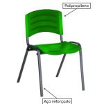Cadeira Fixa Plástica 04 pés Cor Verde (Polipropileno) – MOGIMAX – 31210 - Imagem 2