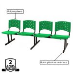 Cadeira Longarina PLÁSTICA 4 Lugares Cor Verde – REALPLAST – 33091 - Imagem 2