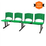 Cadeira Longarina PLÁSTICA 4 Lugares Cor Verde – REALPLAST – 33091 - Imagem 3