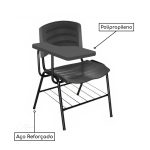 Cadeira Universitária Plástica Prancheta PLÁSTICA – COR PRETO – MOGIMAX – 34020 - Imagem 2