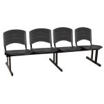 Cadeira Longarina PLASTICA 4 Lugares Cor Preto – POLLO MÓVEIS – 33095 - Imagem 4